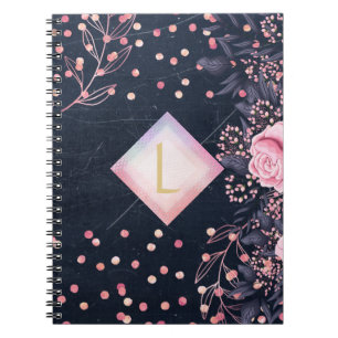 Carnet Lilibet Monogram Marine Rosegold Rose Princess Cad