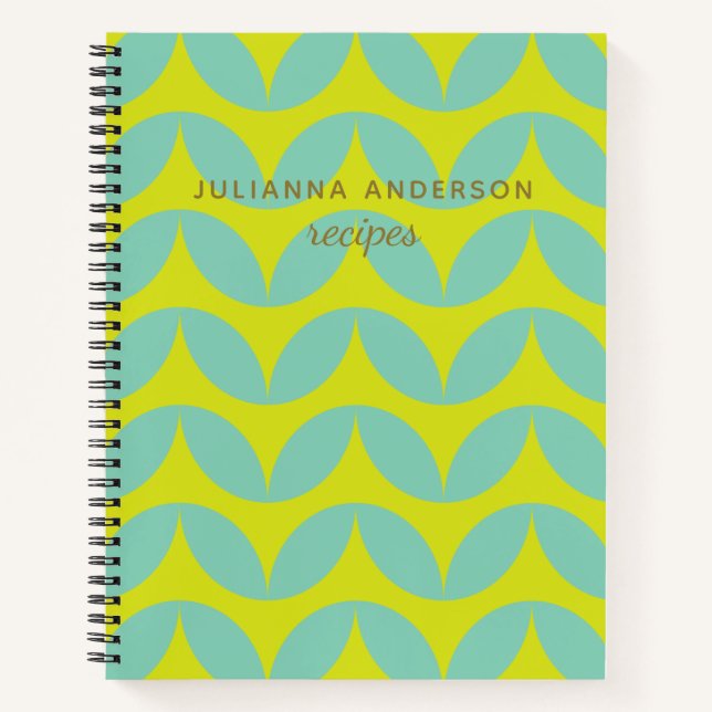 Carnet Lime Aqua Mid Motif Recette personnalisée (Devant)