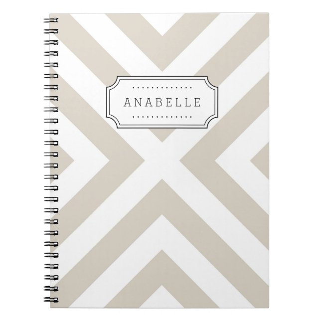 Carnet Lin Beige Mod X Chevron Monogramme (Devant)
