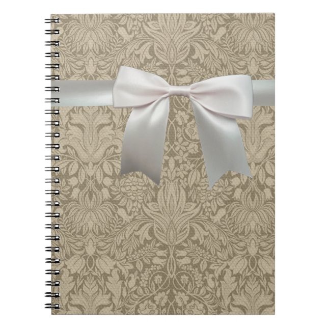 Carnet Linge de dentelle mariage blanc classique jolie (Devant)