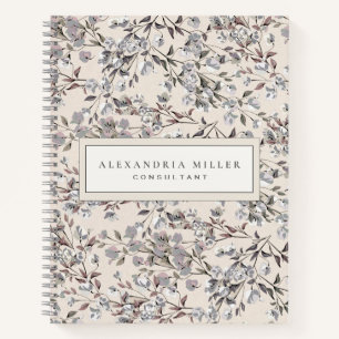 Carnet Linge de lit et gris beige avec texte personnalisé