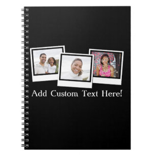 Carnet L'instantané 3-Photo personnalisé encadre la