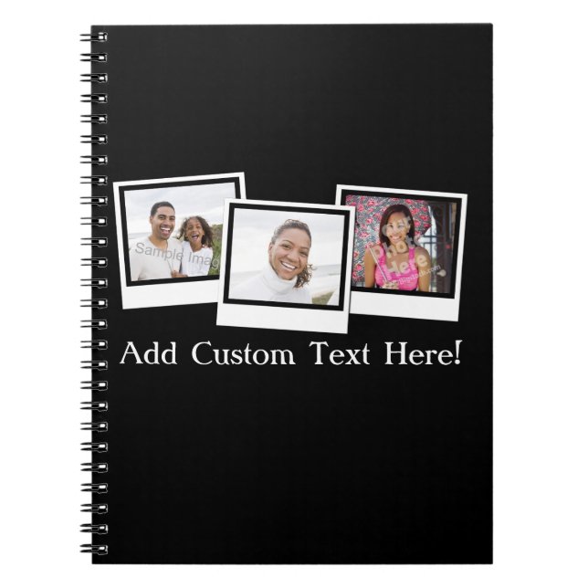 Carnet L'instantané 3-Photo personnalisé encadre la (Devant)
