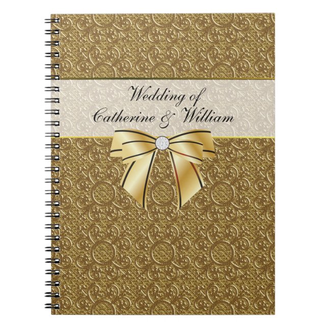 Carnet L'invité simple de mariage d'élégance d'or signent (Devant)