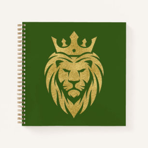 Carnet Lion Avec Couronne - Style Or 3