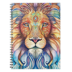 Carnet Lion d'aquarelle mystique