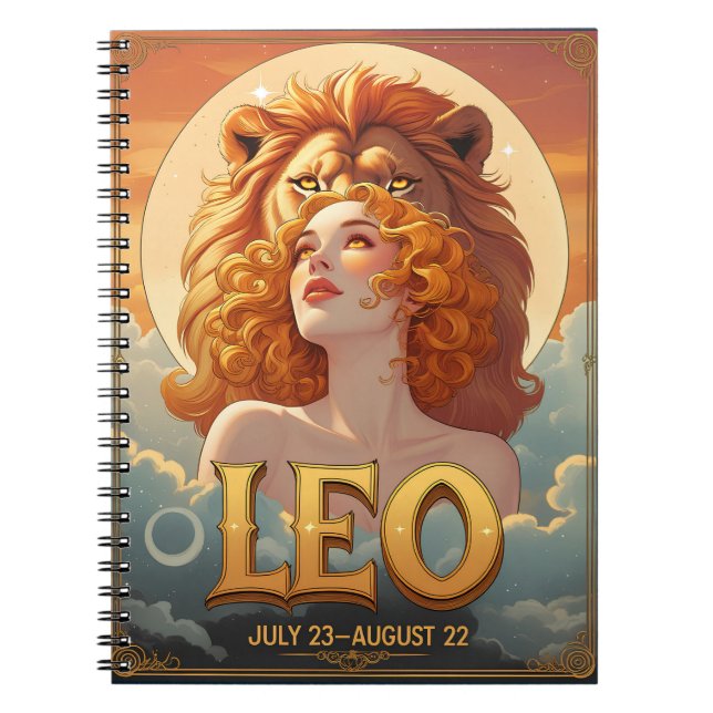Carnet Lion dim leo juillet août Anniversaire (Devant)