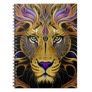 Carnet Lion en filigrane d'or
