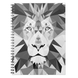 Carnet Lion Géométrique Noir et Blanc