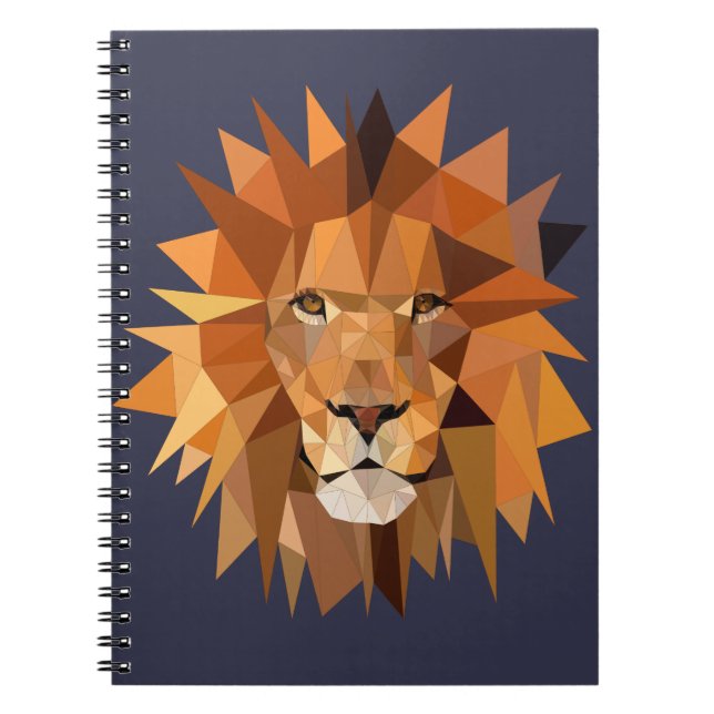 Carnet Lion polygone personnalisé (Devant)