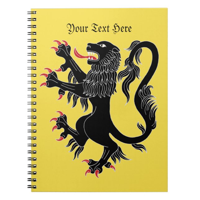Carnet Lion Rampant Sable (Devant)