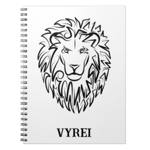 Carnet Lion tribal noir et blanc