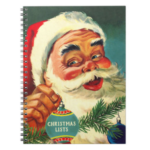 Carnet Lire à l'ancienne Père Noël Listes de Noël