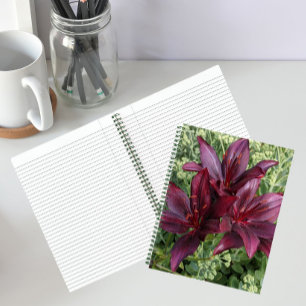 Carnet Lis floraux asiatiques rouges foncés