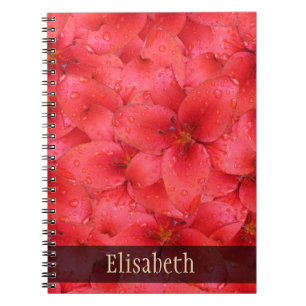Carnet Lis rouges de jardin de photo de fleur tout nom