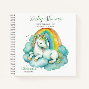 Carnet Liste de cadeaux d'hôtes Baby Unicorn Unisex Baby