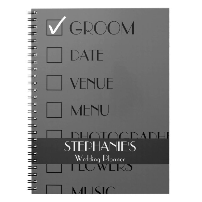 Carnet Liste de contrôle customisée de wedding planner (Devant)