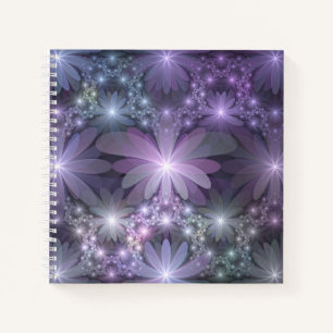Carnet Lit de fleurs tendance brillant art fractal abstra