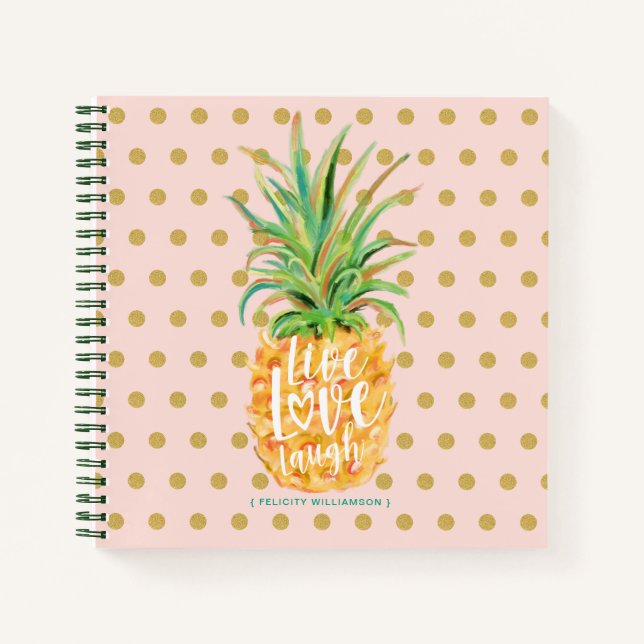 Carnet Live Love Laugh | Tendy Topic Island Pineapple (Devant)