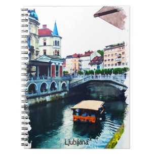 Carnet Ljubljana Slovénie Vintage voyage aquarelle