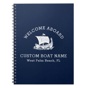 Carnet Logo de bateau de capitaine personnalisé navire na