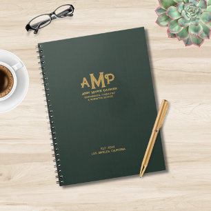 Carnet Logo de l'entreprise à monogramme personnalisé de
