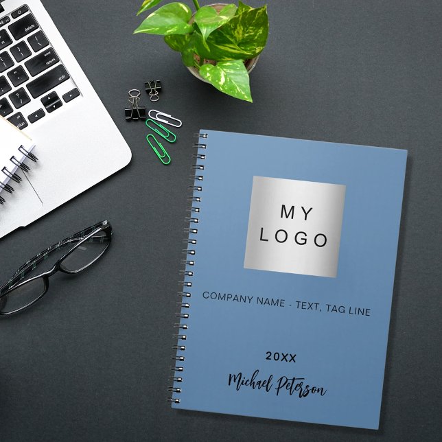 Carnet logo de l'entreprise avec nom bleu (Créateur téléchargé)