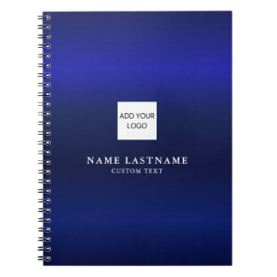 Carnet Logo de nom professionnel métallisé bleu marine mo