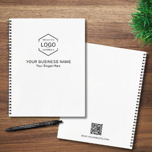 Carnet Logo de texte simple de l'entreprise Code QR Entre