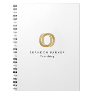 Carnet Logo d'entrepreneur professionnel simple en or