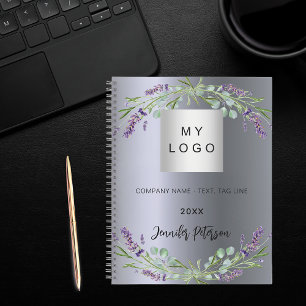 Carnet Logo d'entreprise aux florales violettes lavande a