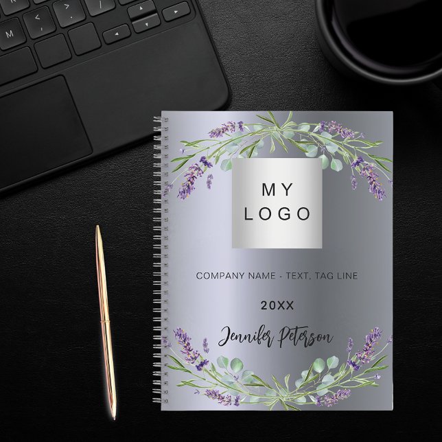Carnet Logo d'entreprise aux florales violettes lavande a (Créateur téléchargé)