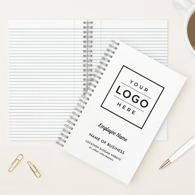 Carnet Logo d'entreprise blanc personnalisé pour employé (Créateur téléchargé)