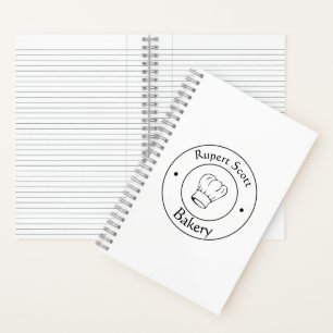 Carnet Logo d'entreprise casquette du chef en texte perso