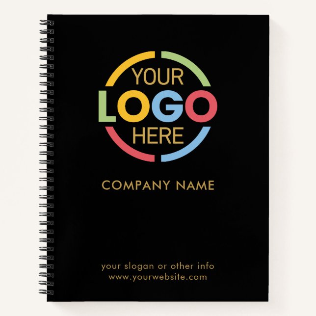 Carnet Logo d'entreprise moderne Black Gold Business (Devant)