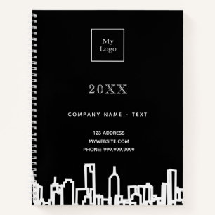 Carnet Logo d'entreprise moderne pour ville avec ciel noi