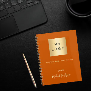Carnet Logo d'entreprise monogramme élégant orange brûlé