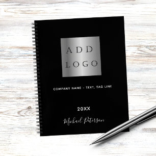 Carnet Logo d'entreprise noir blanc nom script