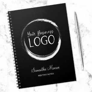 Carnet Logo d'entreprise noir et blanc pour une réunion