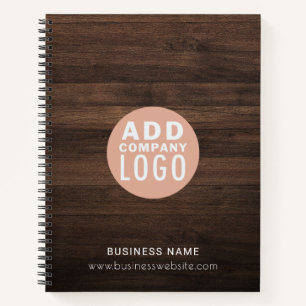 Carnet Logo d'entreprise personnalisé en bois rustique