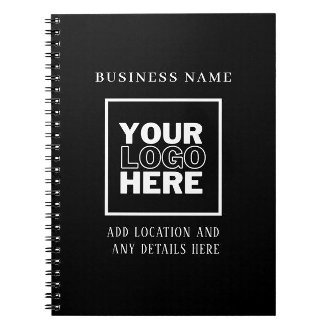 Carnet Logo d'entreprise personnalisé noir et blanc (Devant)