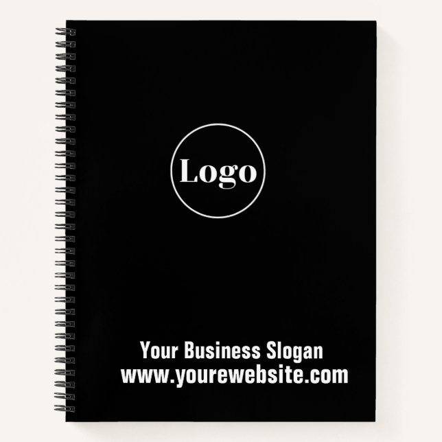 Carnet Logo d'entreprise personnalisée Black Professional (Devant)