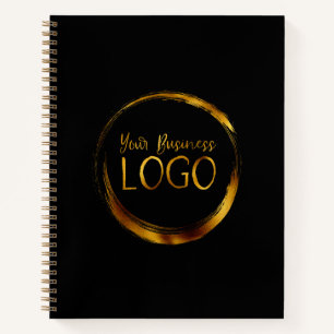 Carnet Logo d'entreprise rond sur promotionnel noir