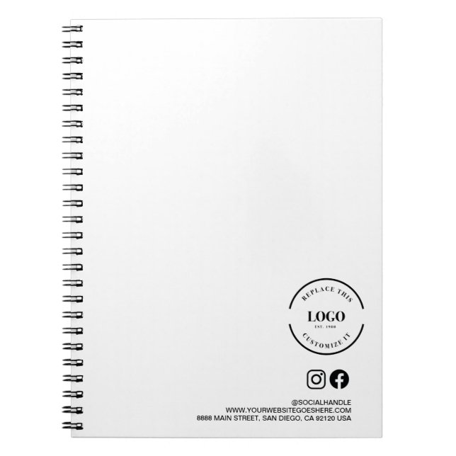 Carnet Logo d'entreprise simple présentation personnalisé (Devant)