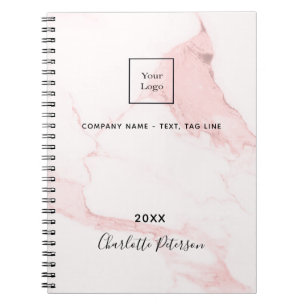 Carnet Logo élégant de marbre rose pour entreprise