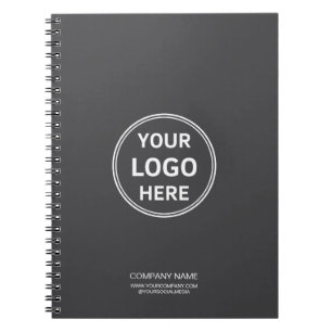 Carnet Logo Entreprise Moderne Gris sur Mesure