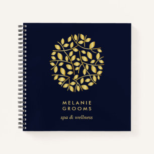 Carnet Logo Gold Feuille Bleu Monogramme personnalis
