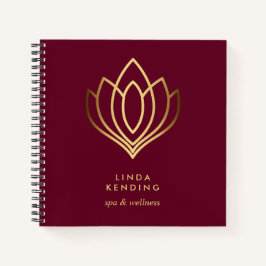 Carnet Logo Gold Lotus | RUBY RED | Monogramme personnali