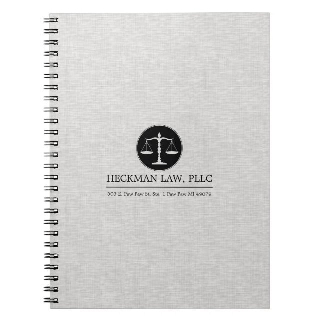 Carnet Logo Justice Lin gris clair (Devant)