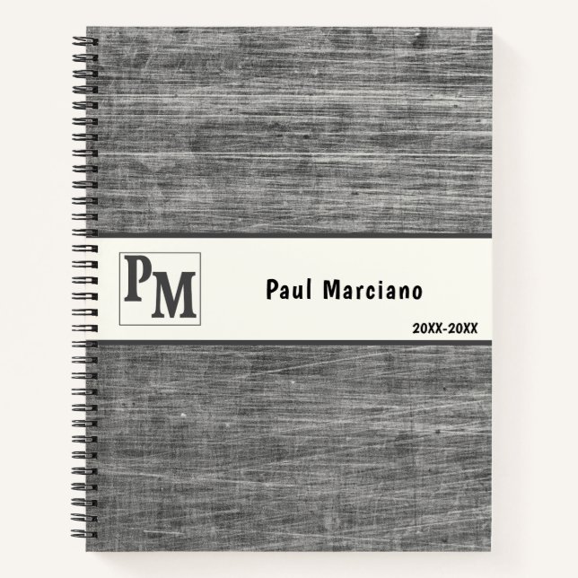 Carnet Logo Masculine en métal brossé (Devant)